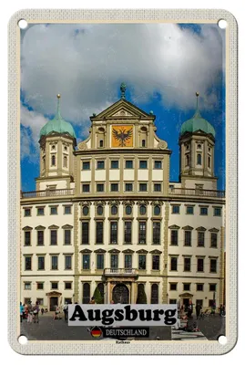 Produktbild von Blechschild Städte Augsburg Rathaus Architektur Deko 12x18cm Schild
