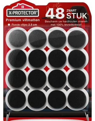 Produktbild von Filzgleiter selbstklebend - 25 mm - Schwarz - 48 Stück - Für Stuhlbeine und Möbelfüße