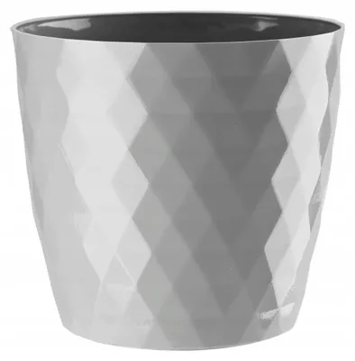 Produktbild von Don-Plast Cristal Blumentopf Kunststoff Grau Ø 18cm