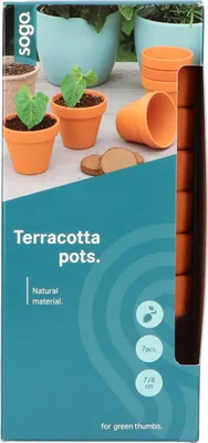 Produktbild von 6,8 x 8 cm Terracotta Töpfe (7 Stück) | Anzuchttöpfe von Sogo