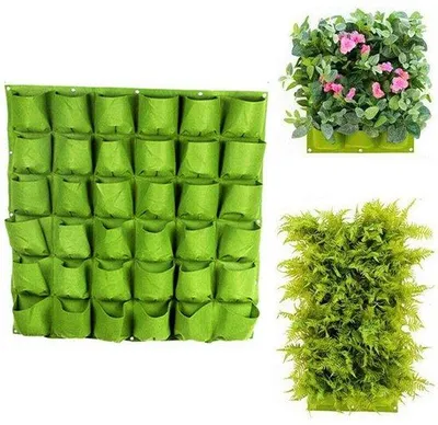 Produktbild von Vertikaler Blumentopf mit 36 Pflanzfächern – zur Wandmontage – für Innen- und Außenbereich – ideal für Kräuterpflanzen – Luxento