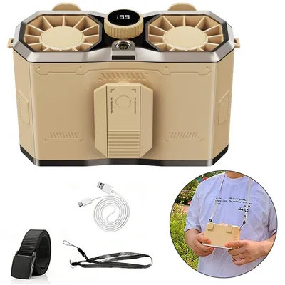 Produktbild von Tragbarer Hüftventilator, Handventilatoren, wiederaufladbar, Clip-Befestigung am Gürtel und Nackenventilator für Outdoor-Aktivitäten, Camping