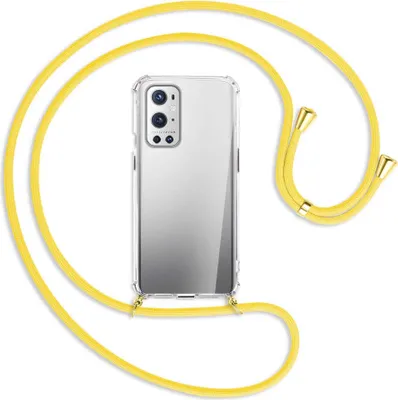 Produktbild von Handykette Backcover-Schutzhülle mit Band (Metall goldfarben) für OnePlus 9 - gelb