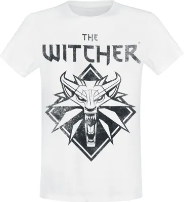 Produktbild von The Witcher T-Shirt Herren Wolf Logo weiß Fan-Merch, Gaming 100% Baumwolle M