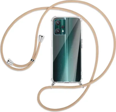 Produktbild von Handykette Backcover-Schutzhülle mit Band (Metall silberfarben) für Realme 9 Pro 5G - beige