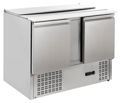 Produktbild von GastroHero Saladette ECO 1045 – Kühlaufsatz für 3x GN 1/1, 302L Kühlvolumen, +2 bis +8°C, mit Schneidebrett & Klappdeckel