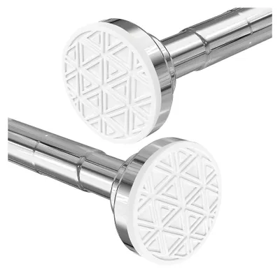 Produktbild von Duschvorhangstange, 48-200 cm Teleskopstange Ausziehbar, ohne Bohren für Badezimmer, Badewanne, Dusche, Türen (Silbrig)