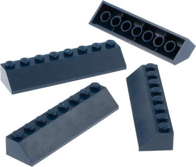 Immagine prodotto di 4x Tegola Lego 45° 2x8x1 blu scuro inclinata 6239765 4578092 4445