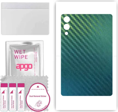 Produktbild von apgo Rückseite Schutzfolie, Skin, kompatibel mit Samsung Galaxy Tab S9 Plus, Hinten Displayschutzfolie aus Vinylfolie, kratzfest, einfache Montage - Kohlenstoff-Chamäleon CAKA1