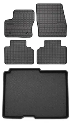 Productafbeelding van Rubberen automatten + kofferbakmat voor Ford Tourneo Connect II 2013-2017 – 5-delig, zwart, op maat – Wielganizator SolidPRO
