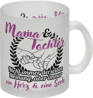 Produktbild von Mama und Tochter - ein Herz & eine Seele Glas Tasse