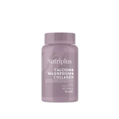 Produktbild von Nutriplus Calcium + Magnesium + Kollagen Tabletten – 30 Stück | Starke Knochen, starke Energie, starkes Leben