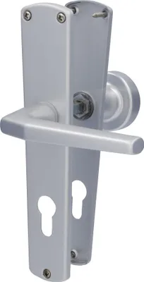 Produktbild von Alpertec PZ-Langschildgarnitur Phil Drücker/Knopf silber abgerundet