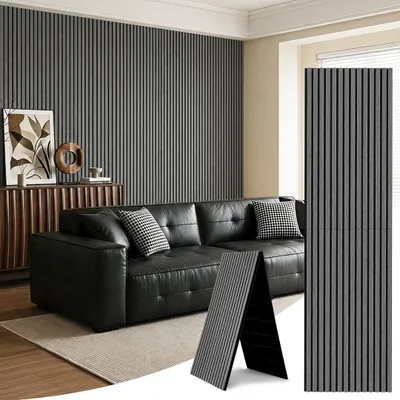 Productafbeelding van Ikodm Akoestisch paneel, wandpaneel, 240x60 cm, Silbereiche (eikenhout), inklapbaar, vilt, MDF, UV-bescherming, 1 stuk