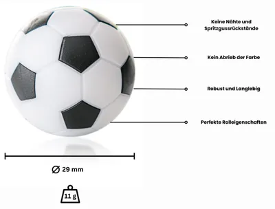 Produktbild von Kickerball WINSPEED 5-er Set-weiß/schwarz 35 mm/24gr.