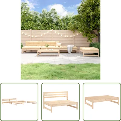 Produktbild von The Living Store 5-tlg. Garten-Lounge-Set Massivholz Kiefer