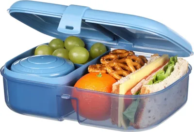 Produktbild von Sistema 2167502 Ribbon Bento Box Brotdose mit flexiblem Einsatz und Joghurt-/Fruchtbehälter | Mit recyceltemozeangebundenem Kunststoff | 1,1 L Lunchbox im Bento Style | BPA-frei