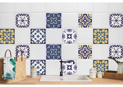 Produktbild von 24 Stück Laminierter Aufkleber Küchen Wandfliesen Fliesenaufkleber Talaveric-Kollektion 20 x 20 cm