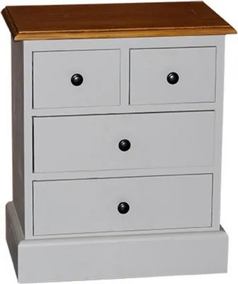 Produktbild von Casa Padrino Landhaus Stil Kommode mit 4 Schubladen - Jugendstil Shabby Chic Möbel - Massivholz Nachtschrank