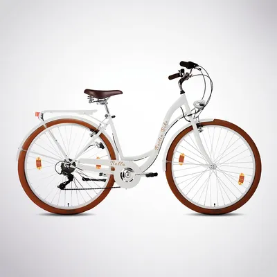Produktbild von Cityrad Bella – 28 Zoll Damenfahrrad mit Dynamo & Korb, Stilvoll & Praktisch 6 Gang Shimano, Kettenschaltung, Weiss
