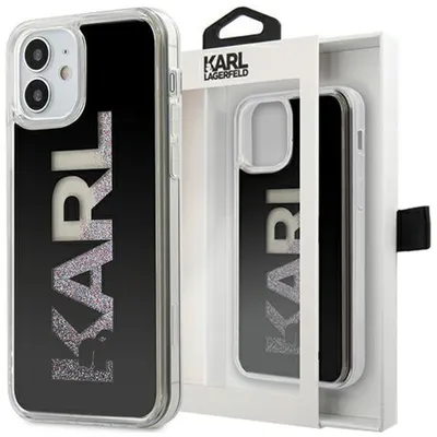 Produktbild von Karl Lagerfeld Klhcp12Sklmlbk Iphone 12 Mini 5.4"" Czarny/Schwarzes Hardcase Karl Logo Glitter