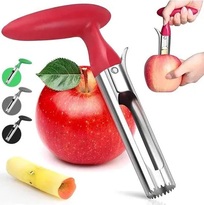 Productafbeelding van Appelkernverwijderaar van staal - Gereedschap voor het verwijderen van appelkernen - Innovatief ergonomisch ontwerp voor huis en keuken - Lichtgewicht appelsnijder