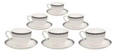 Produktbild von Kaffeetassen-Set aus Fine Bone China Porzellan mit Rautendekor