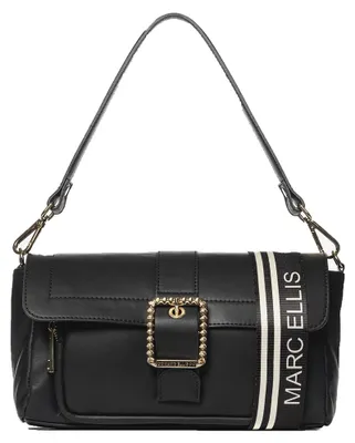 Imagen del producto de Bolso de hombro para mujer, de cuero genuino, color , con detalles dorados y cierre magnético. Fabricado en Italia
