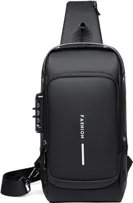 Obrázek produktu pro Voděodolná cestovní taška pro muže s USB portem, malý batoh na turistiku, cyklistiku a kempování, voděodolný, s mnoha kapsami.