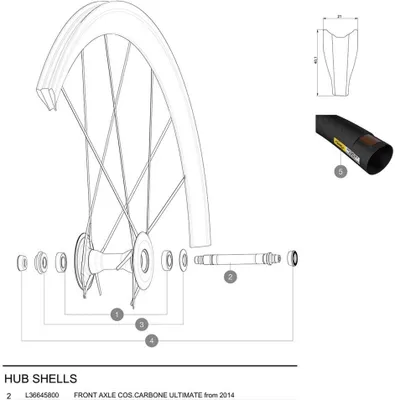 Produktbild von Mavic Cosmic Carbone Ultimate 2014 Vorderradachse Schwarz  Schwarz One Size