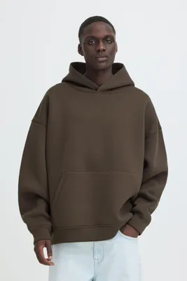 Image de BLEND : Sweat à capuche unie, poche kangourou, bord-côtes, taille : XL (43/44)