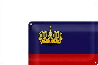 Produktbild von Blechschild Flagge Liechtenstein 40x30cm Flag Vintage