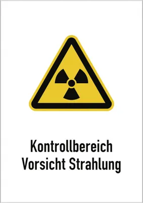 Produktbild von Dreifke® Kontrollbereich Vorsicht Strahlung, Kombischild, Folie, 148x210 mm