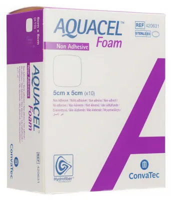 Imagen del producto de AQUACEL Foam, apósito de espuma no adherente, 5x5 cm, 10 unidades