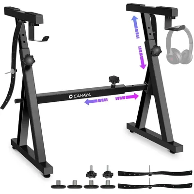 Image de Support clavier - Support de clavier réglable - Double barre - 113 kg - Noir