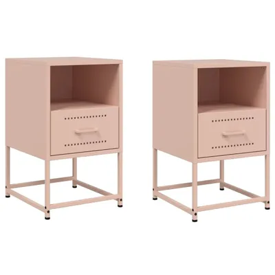 Produktbild von Nachttische 2 Stk. Rosa 36x39x60,5 cm Stahl