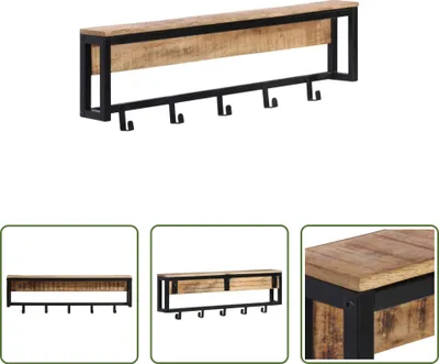 Produktbild von The Living Store Garderobe 87x10x27 cm Raues Massivholz Mango