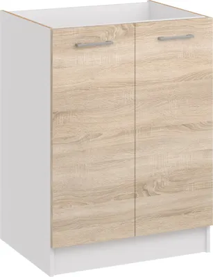 Produktbild von Roe Furniture | Küchenunterschrank 60 cm - HellSonoma - Hellbraun - Platzsparend und Vielseitig - Ohne Arbeitsplatte - Unterschränke Küche - D60
