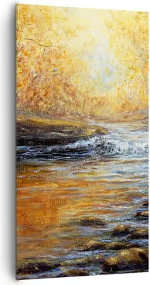 Produktbild von Bild auf Leinwand - Leinwandbild - Bach Park Baum - 65x120cm - Wand Bild - Wanddeko - Wandbilder - Leinwanddruck - Bilder - Kunstdruck - Wanddekoration - Leinwand bilder - Wandkunst - PA65x120-3973