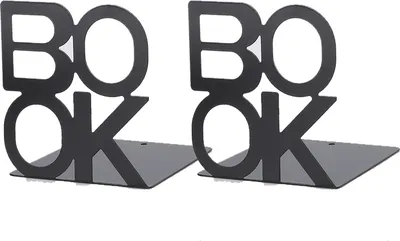 Produktbild von 1Pair Book Charaktere Form Buchstand Metal Buchenden für Schulhausetischdekor (140 mm)