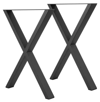 Produktbild von Set aus 2 Schwarzen Metall Tischbeinen für DIY Möbel