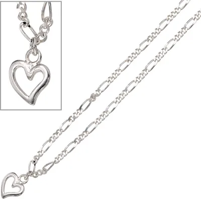 Produktbild von JOBO Fußkettchen Fußkette Herz 925 Sterling Silber Federring