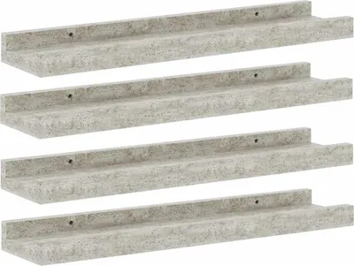 Produktbild von vidaXL Wandregale 4 Stk. Betongrau 40x9x3 cm