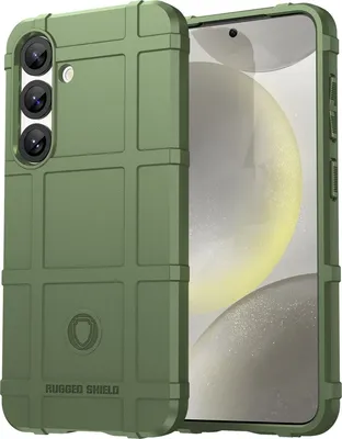 Produktbild von Mobigear Rugged Shield  Samsung Galaxy S25 Hülle Flexibles TPU Backcover Stoßfest - Grün