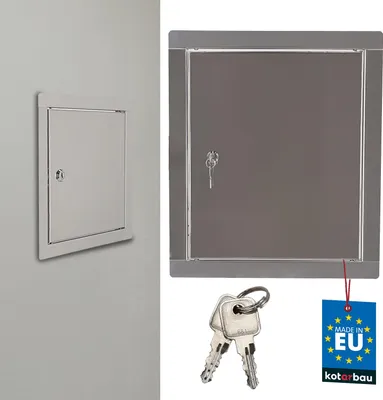 Immagine prodotto di KOTARBAU® Sportello Ispezione Acciaio Inox 25x25 cm Argento Porta D'Ispezione per Cartongesso con Serratura e 2 Chiavi Sportello Di Manutenzione