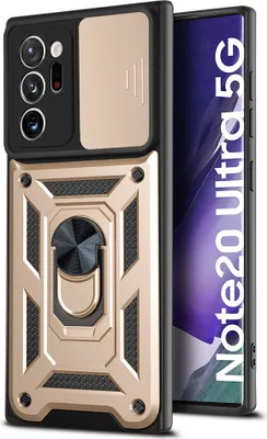 Produktbild von Galaxy Note 20 Ultra Hülle mit 360° Drehbarer Magnetische Ring Ständer Halter Dia Kameraschutz TPU Bumper Silikon Schutzhülle für Samsung Galaxy Note 20 Ultra Gold