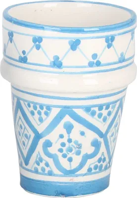 Produktbild von Marokkanische Keramik Tasse Sakina, Farbe:Blau / Weiss