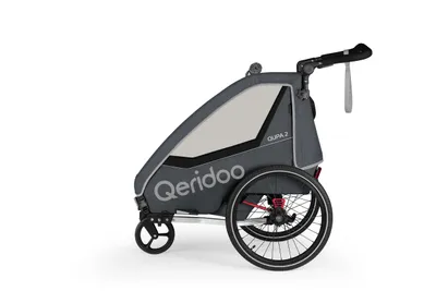 Immagine prodotto di Qeridoo QUPA 2 - Rimorchio per biciclette per 2 bambini, colore: grigio