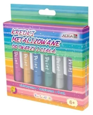 Obrázek produktu pro Metalické barvy na obličej a tělo, 6 barev - Aliga