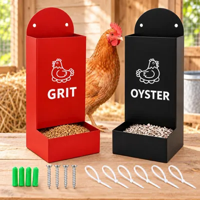 Metall-Geflügelfutterautomat Set 2er, 2,6 l, hängend & stehend